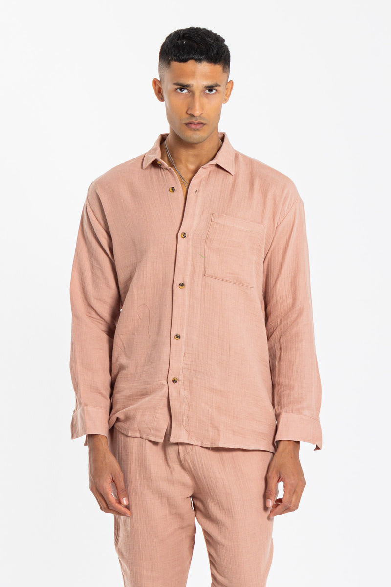 LINEN BLEND SHIRT SET
