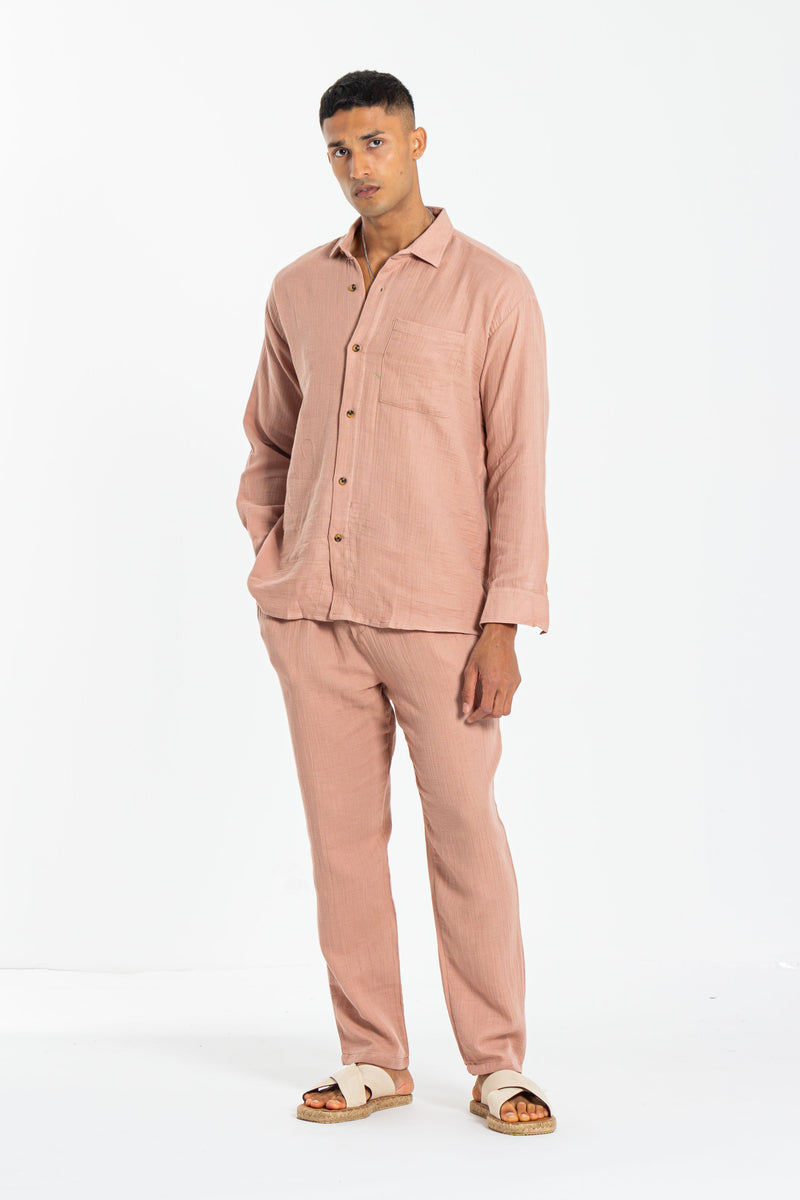 LINEN BLEND SHIRT SET