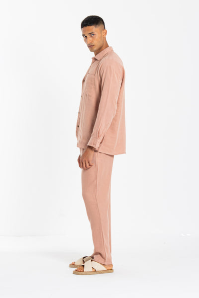 LINEN BLEND SHIRT SET