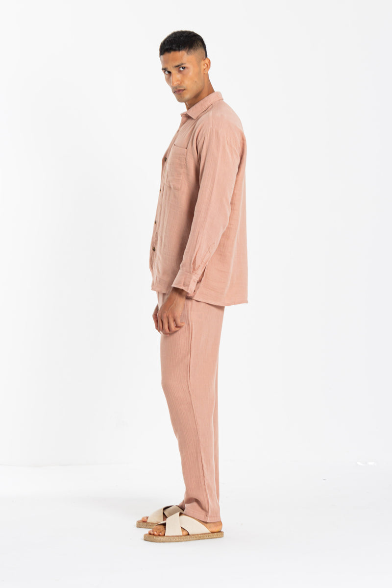 LINEN BLEND SHIRT SET