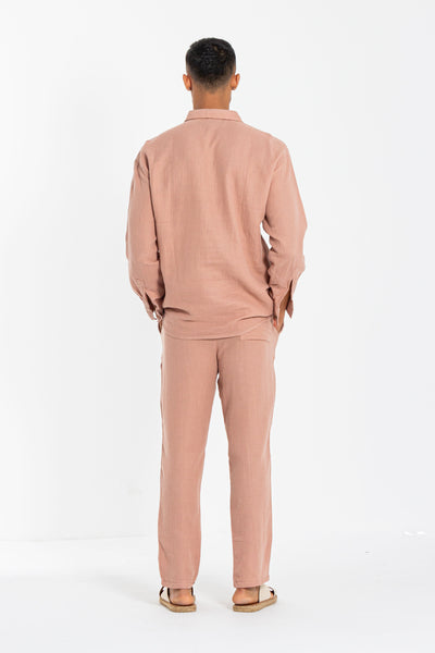 LINEN BLEND SHIRT SET