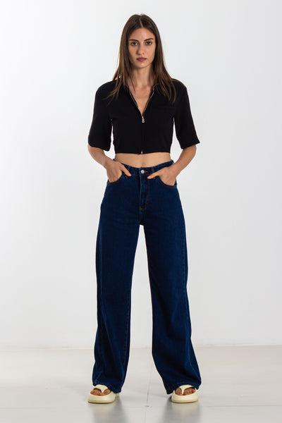 DETAILED LINEN BLEND CROP SHIRT