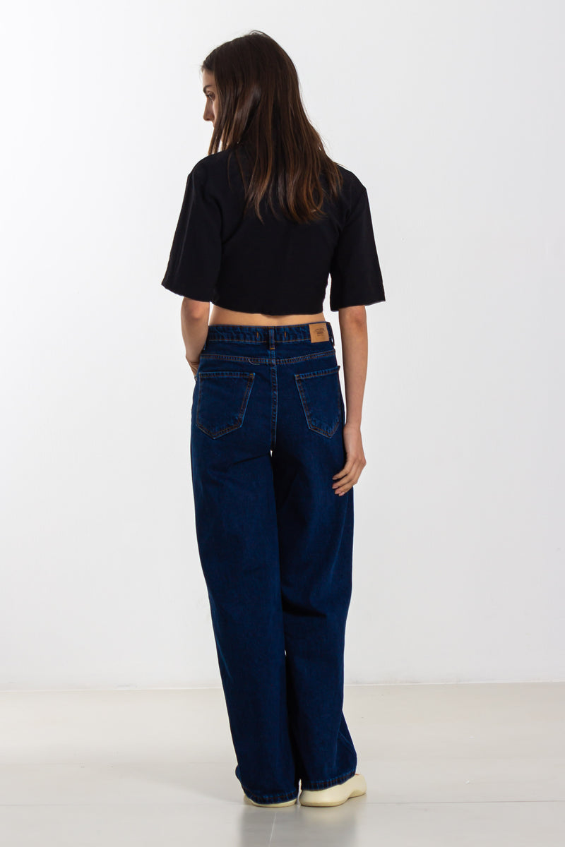 DETAILED LINEN BLEND CROP SHIRT