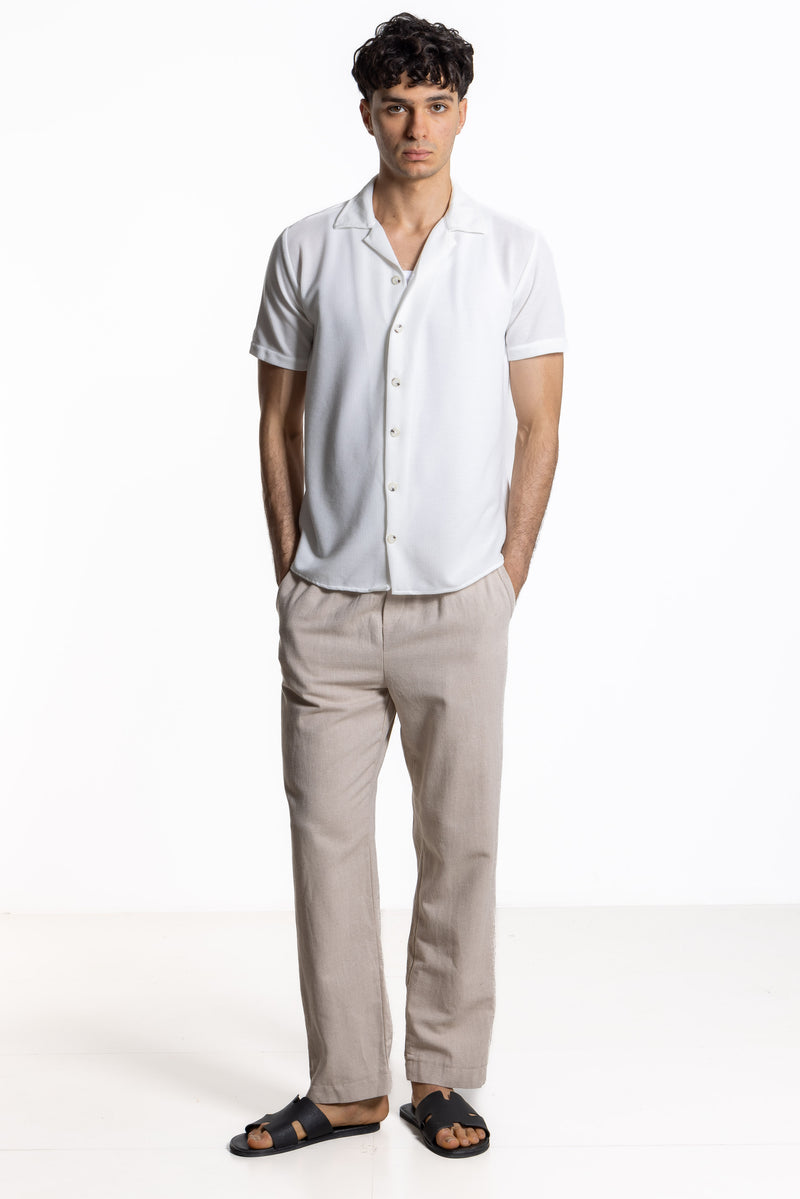 LINEN BLEND COMFORT TROUSERS
