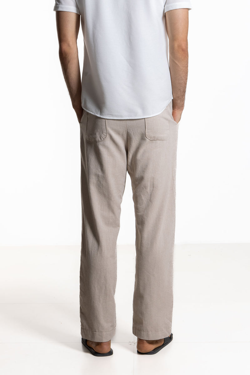 LINEN BLEND COMFORT TROUSERS