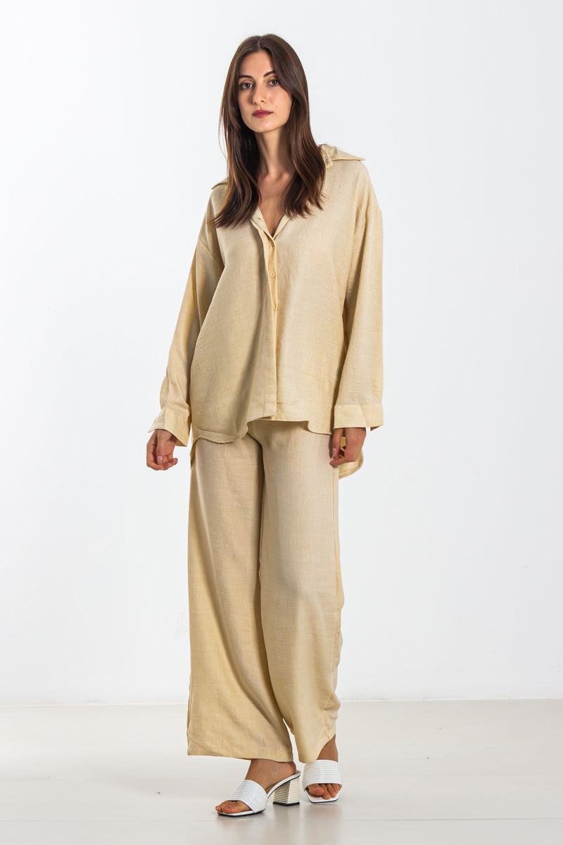 LINEN BLEND SHIRT SET