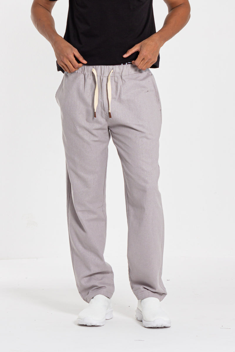 LINEN JOGGER WAIST TROUSERS