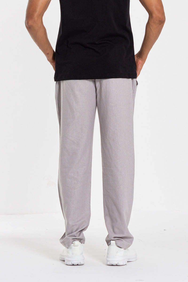 LINEN JOGGER WAIST TROUSERS