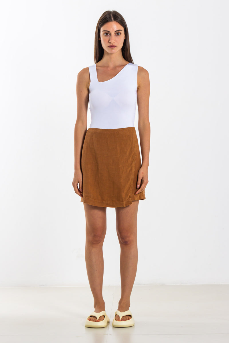 LINEN BLEND SHORT SKIRT