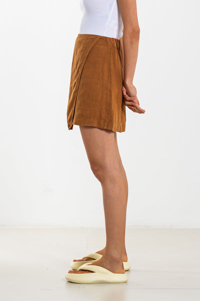 LINEN BLEND SHORT SKIRT