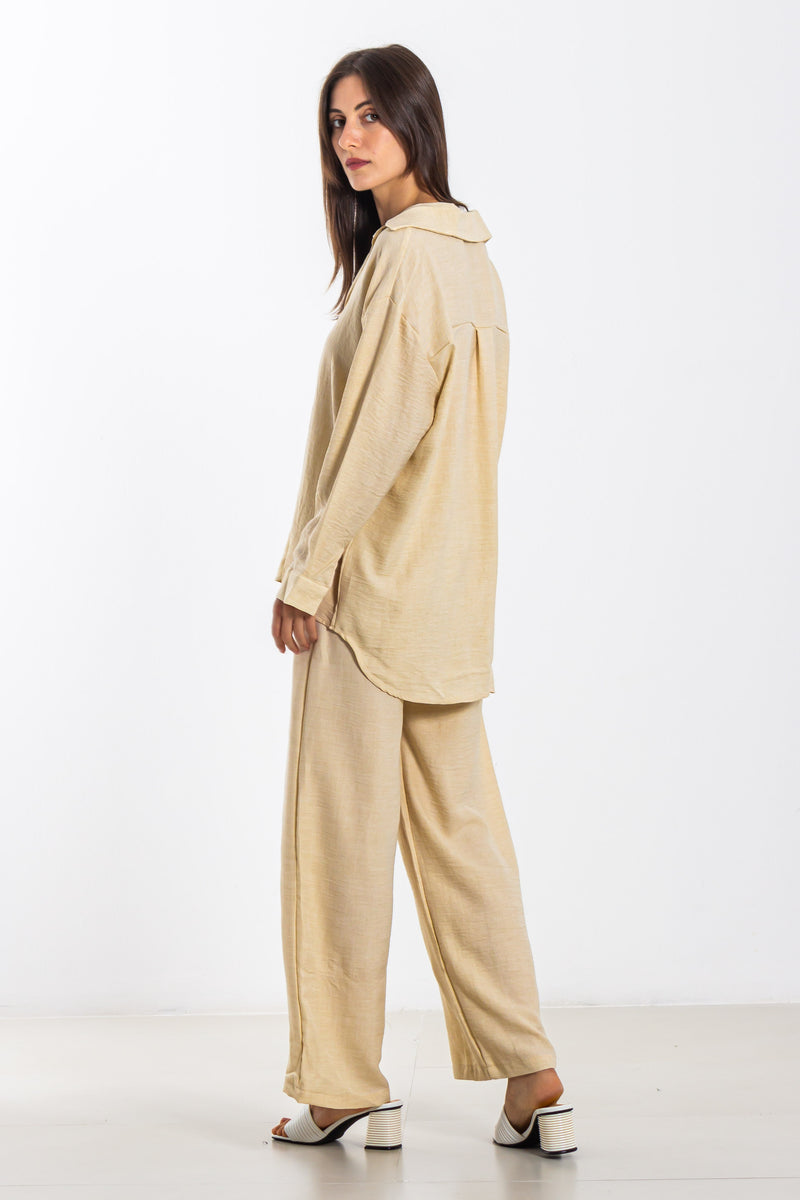 LINEN BLEND SHIRT SET