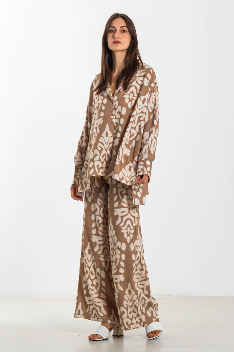PRINTED LINEN BLEND SET