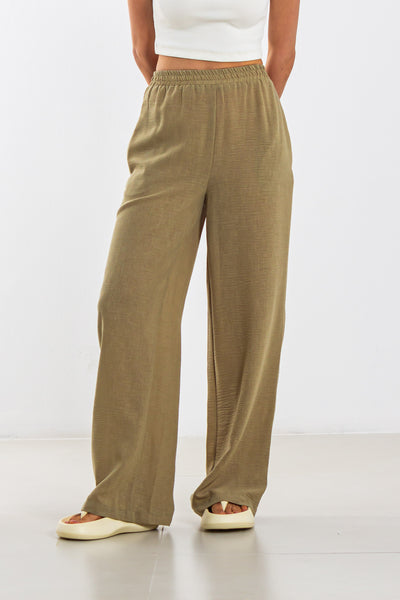 LINEN BLEND JOGGER WAIST TROUSER