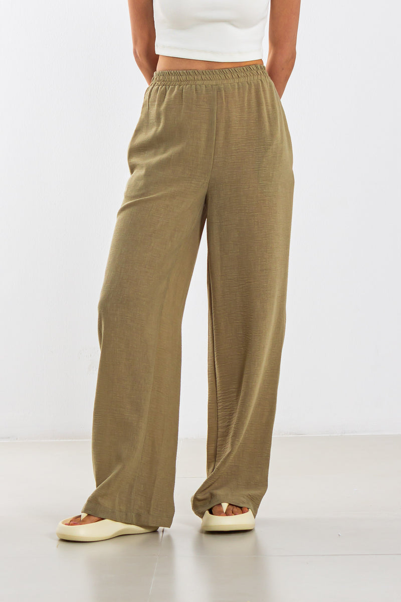 LINEN BLEND JOGGER WAIST TROUSER