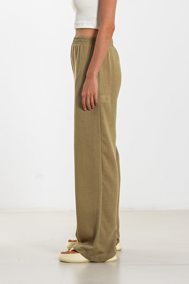 LINEN BLEND JOGGER WAIST TROUSER