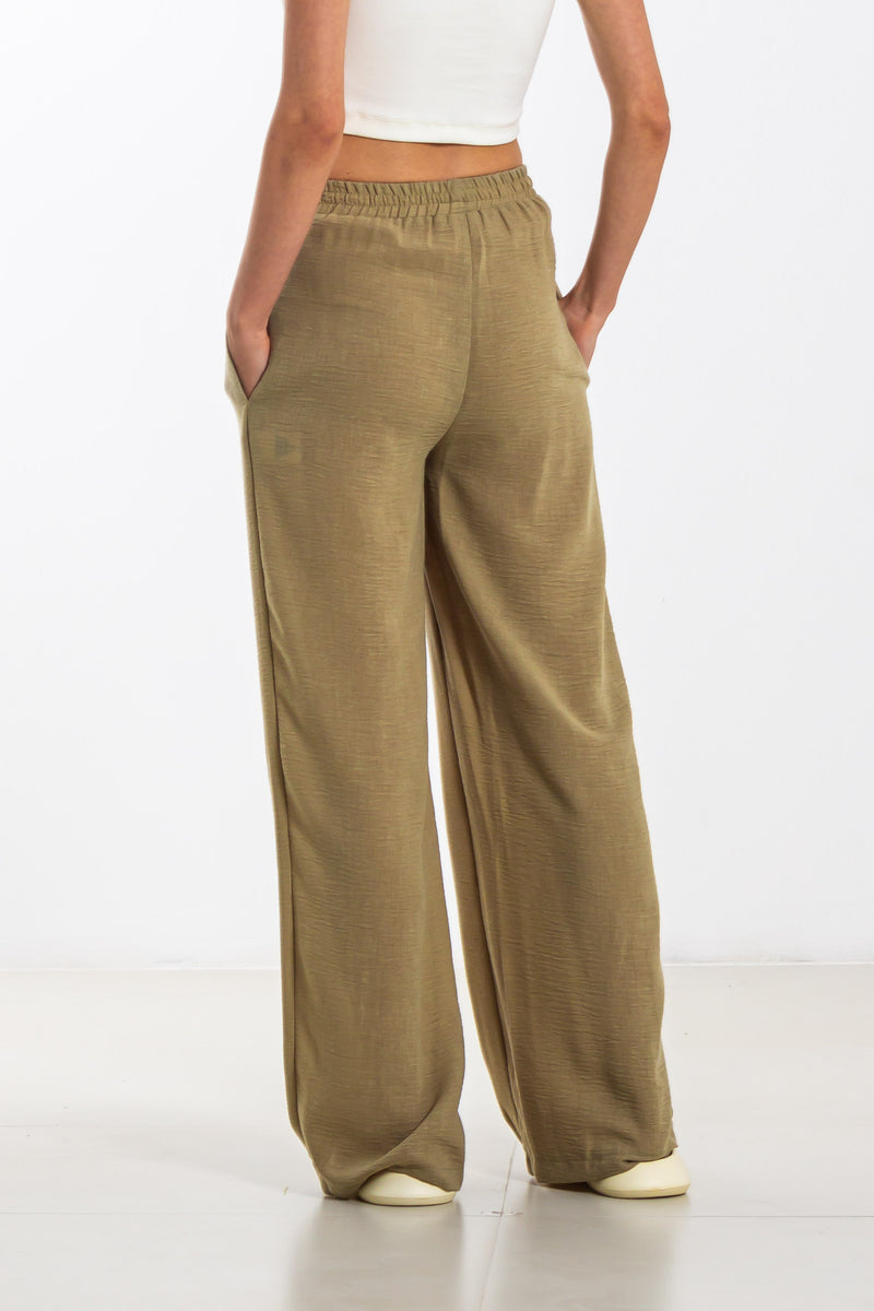 LINEN BLEND JOGGER WAIST TROUSER