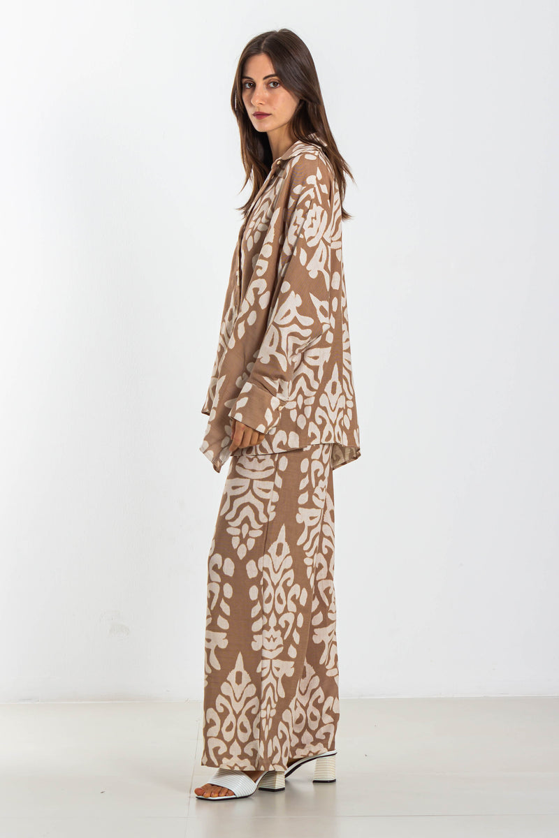 PRINTED LINEN BLEND SET