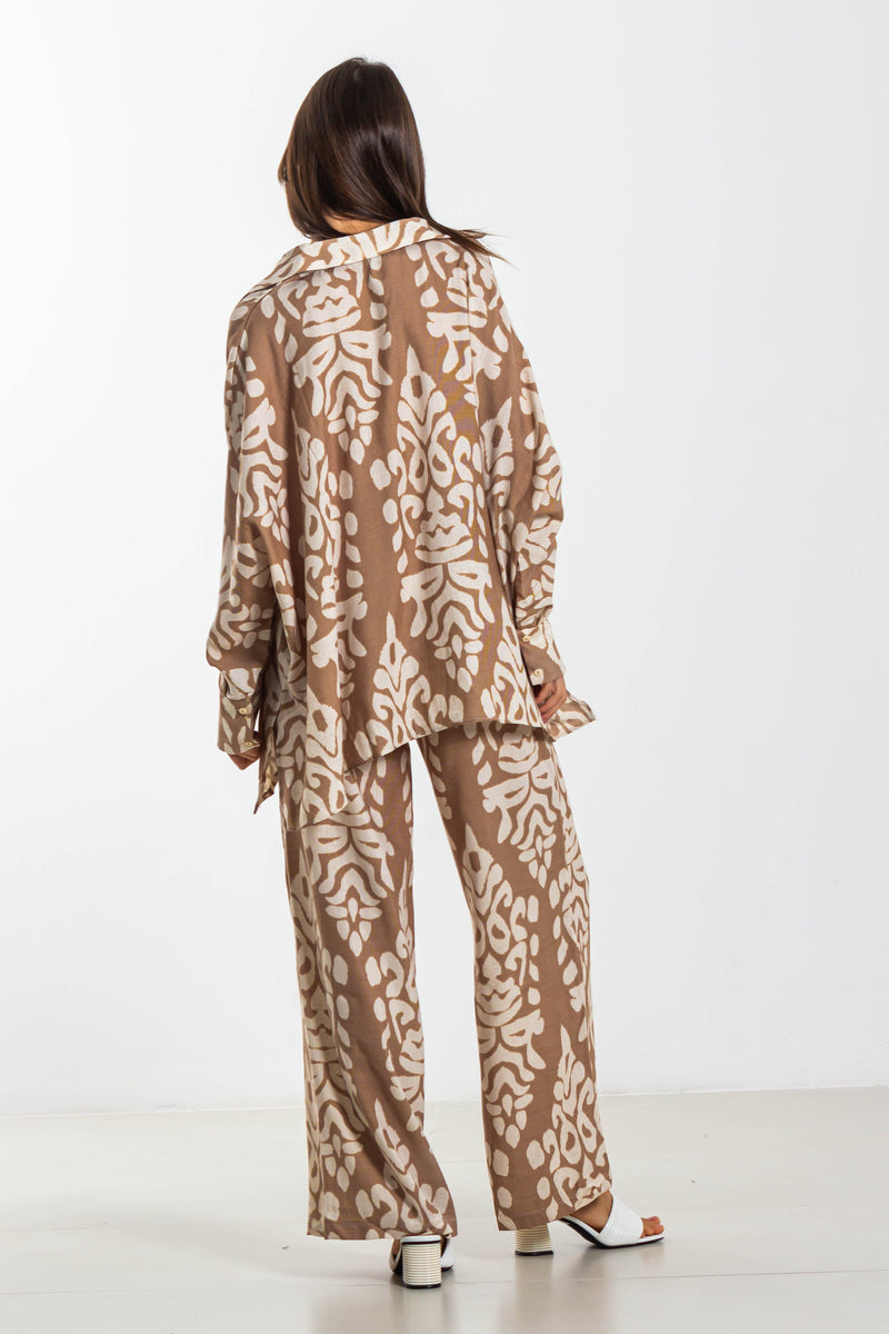 PRINTED LINEN BLEND SET