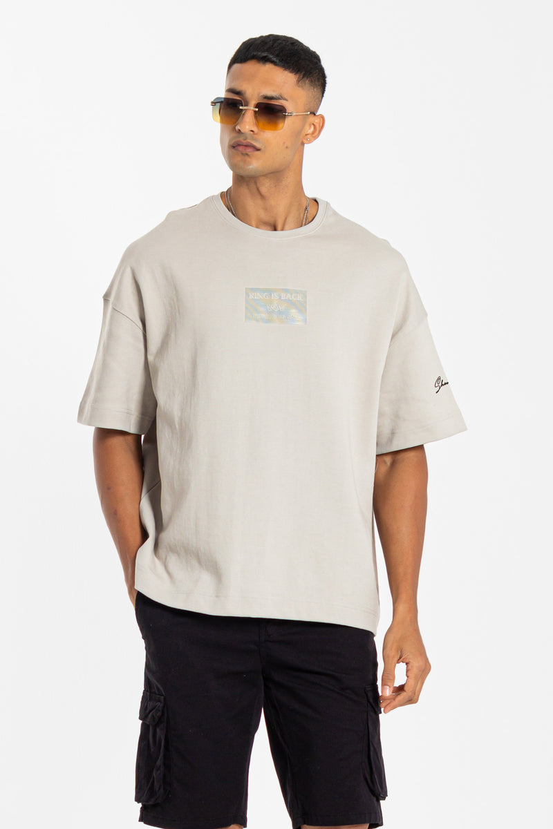 EMBROIDERED SLOGAN T-SHIRT