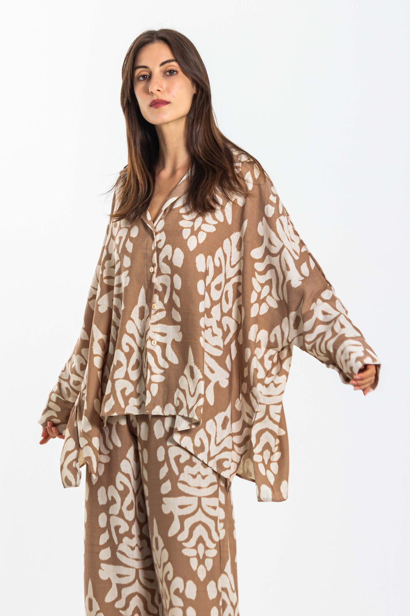 PRINTED LINEN BLEND SET
