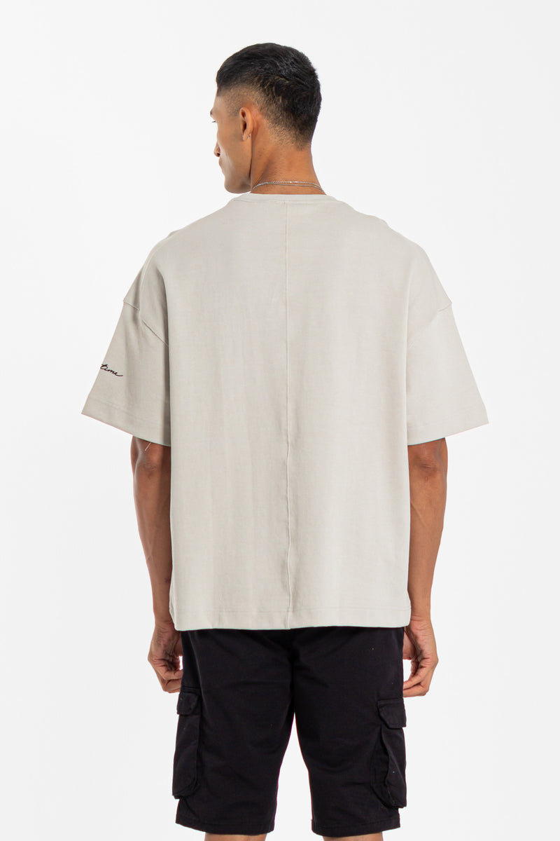EMBROIDERED SLOGAN T-SHIRT