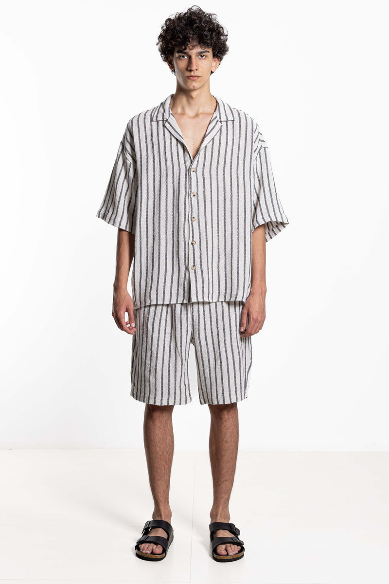 STRIPED KNITTED SHIRT SET