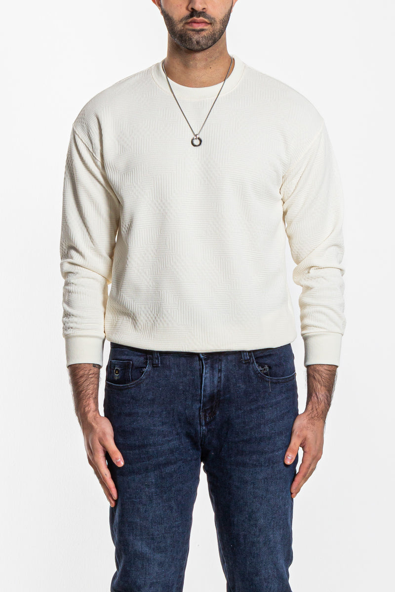 TEXTURED KNIT SWEATER