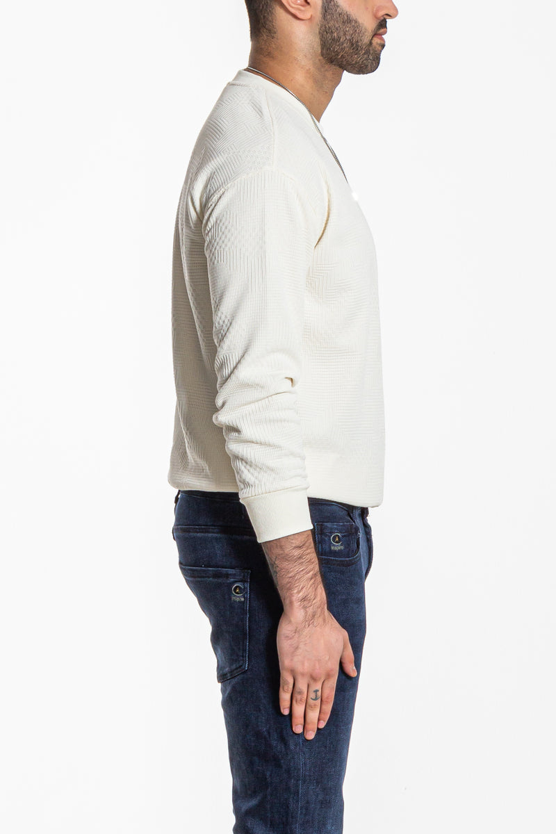TEXTURED KNIT SWEATER