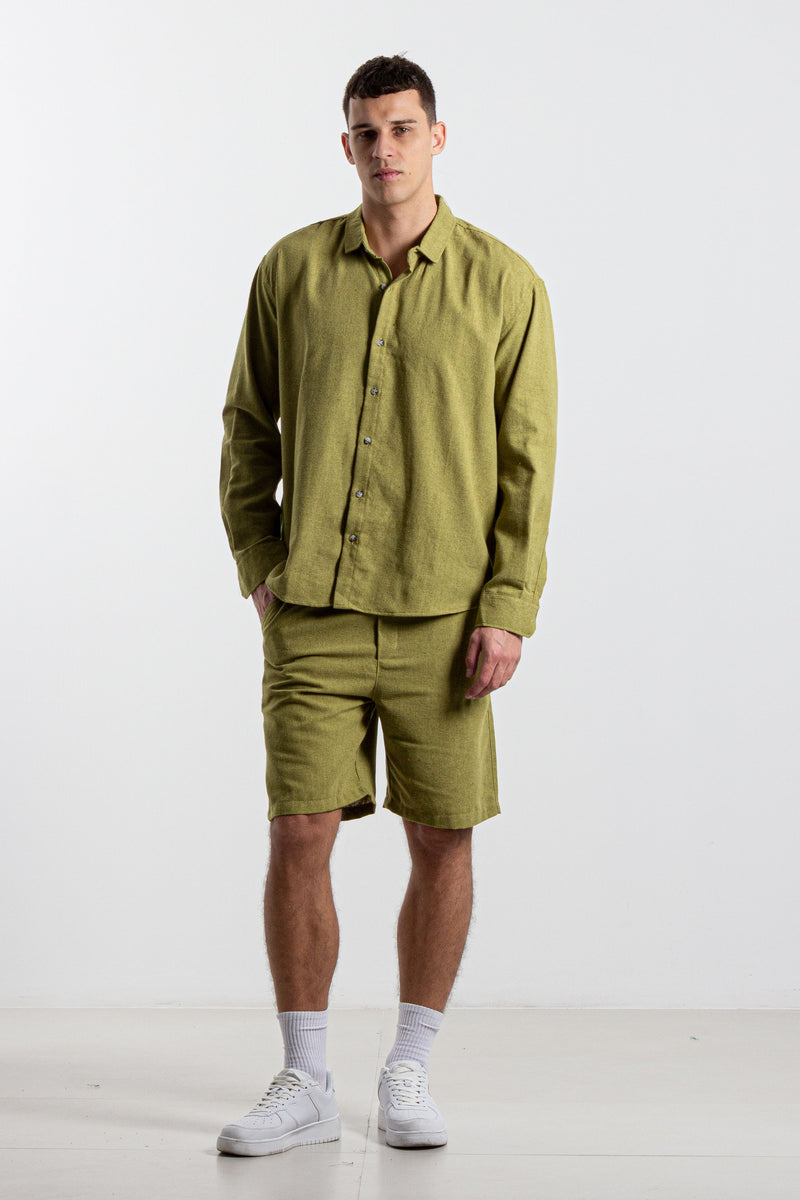 LINEN BLEND SHIRT SET