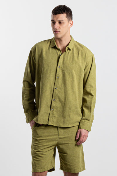 LINEN BLEND SHIRT SET