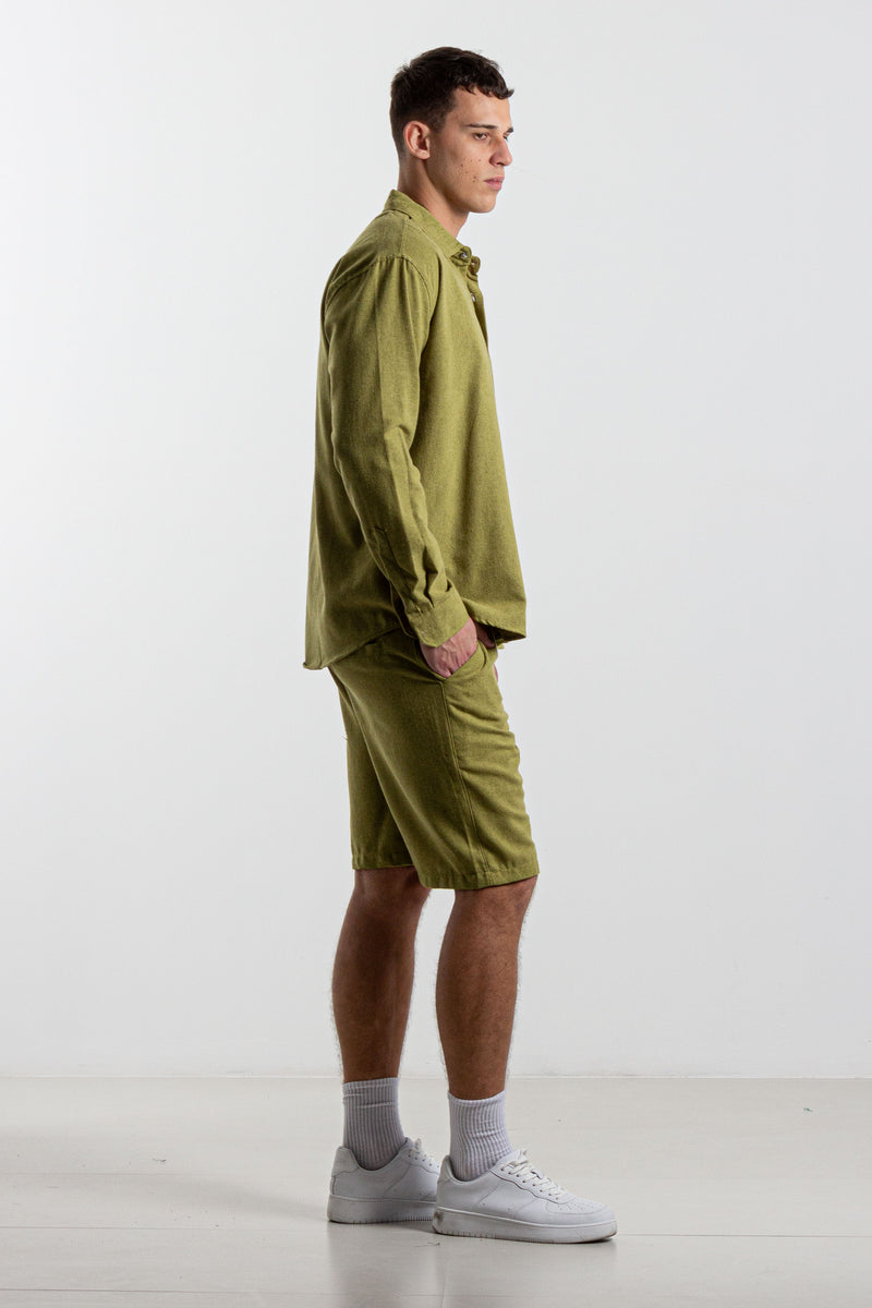 LINEN BLEND SHIRT SET