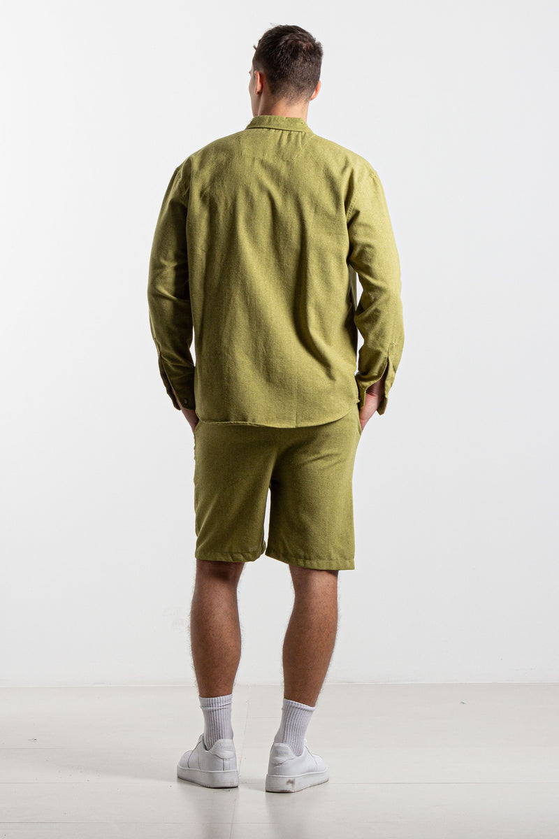 LINEN BLEND SHIRT SET