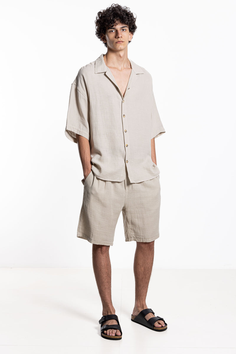 LIGHTWEIGHT LINEN BLEND SHIRT SET
