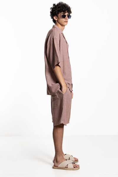 TEXTURED KNIT SHIRT SET