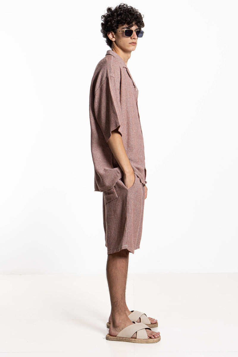 TEXTURED KNIT SHIRT SET