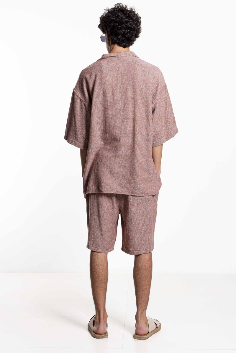 TEXTURED KNIT SHIRT SET