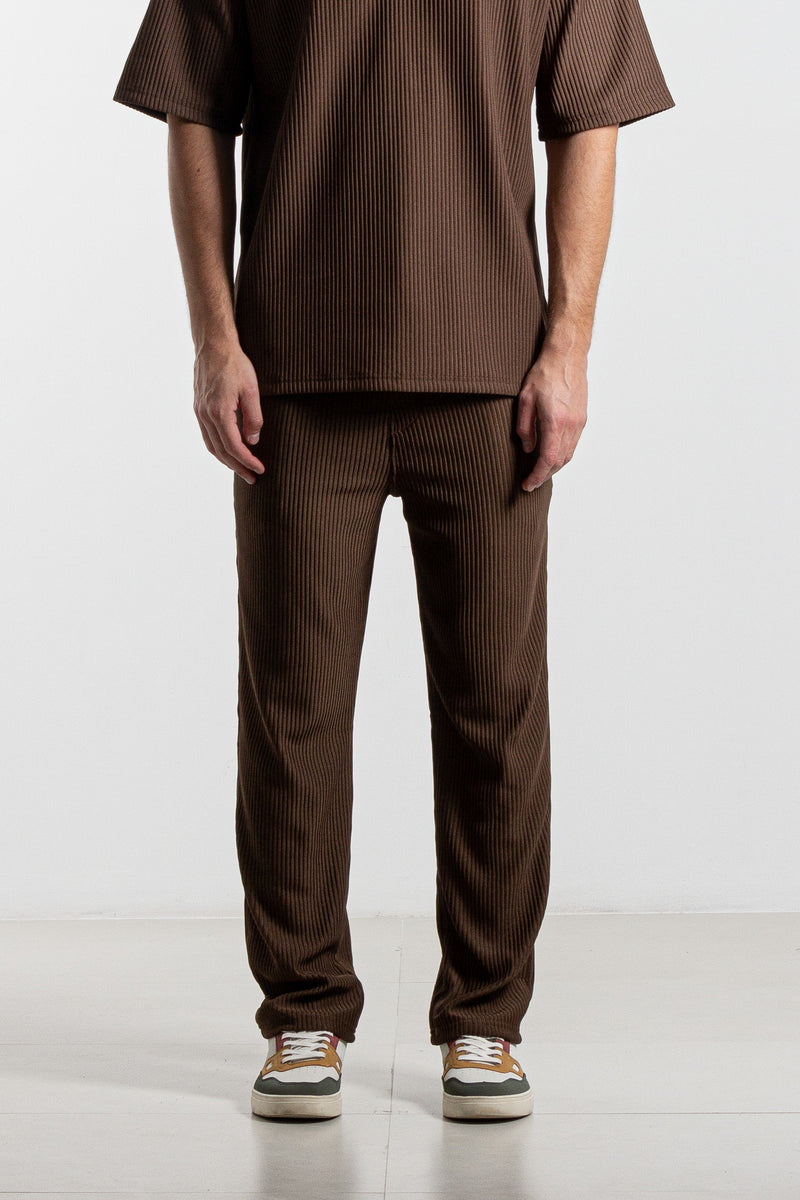 RIBBED JOGGER WAIST TROUSERS