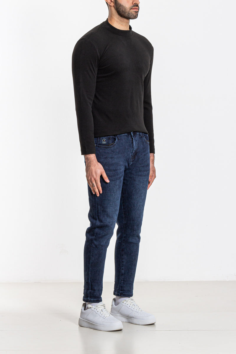 TEXTURED MOCK NECK SWEATER