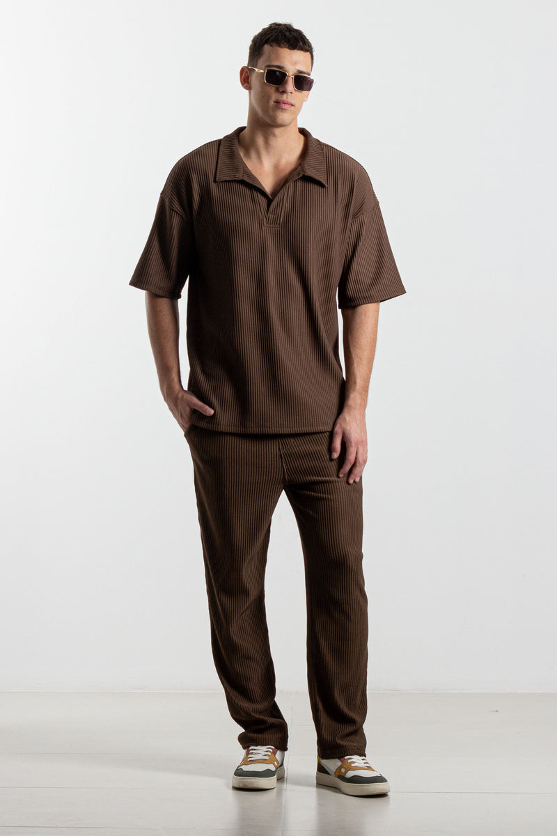 RIBBED JOGGER WAIST TROUSERS