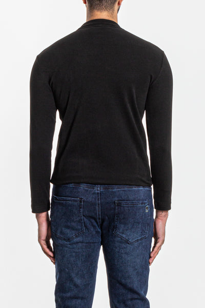 TEXTURED MOCK NECK SWEATER