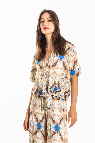 LINEN BLEND SHIRT SET