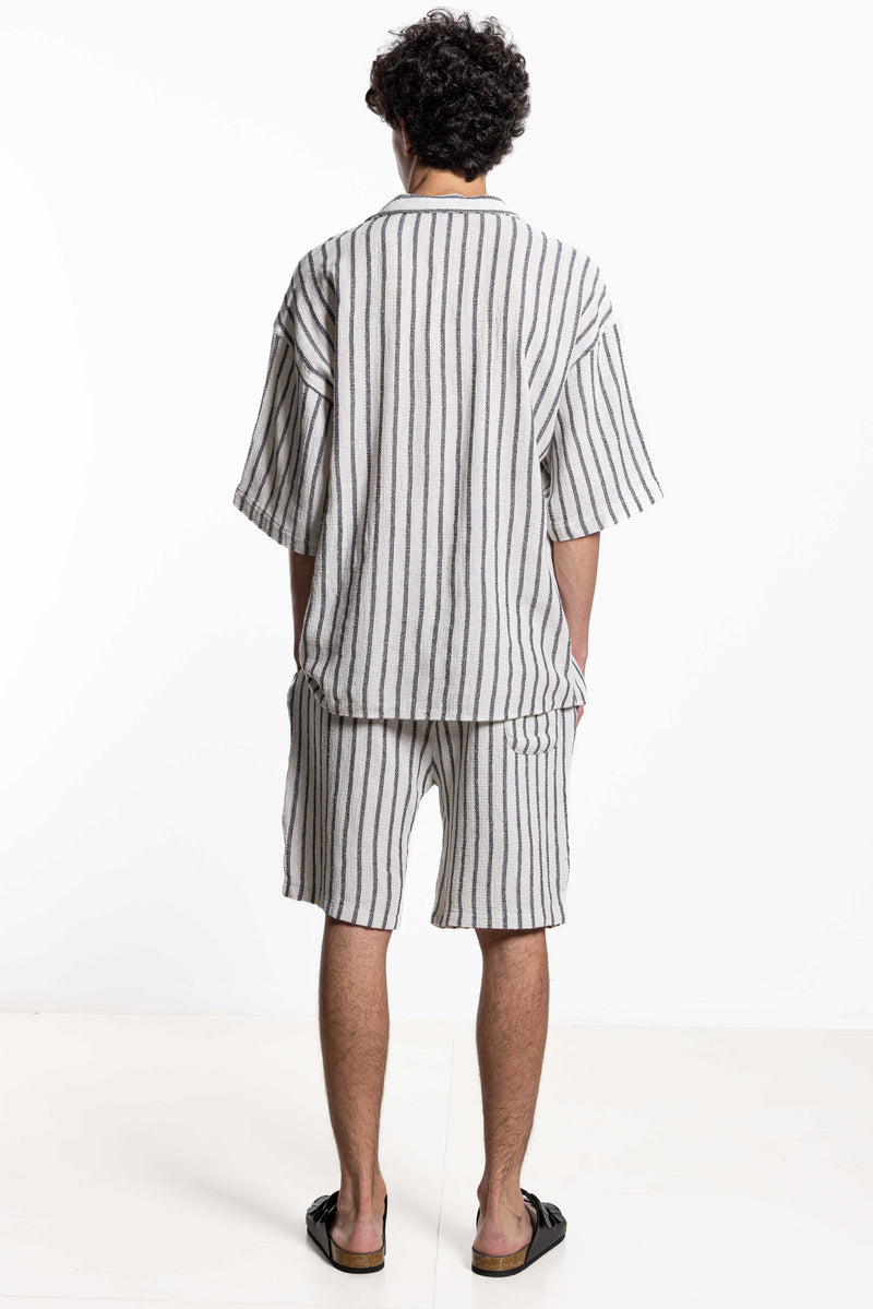 STRIPED KNITTED SHIRT SET