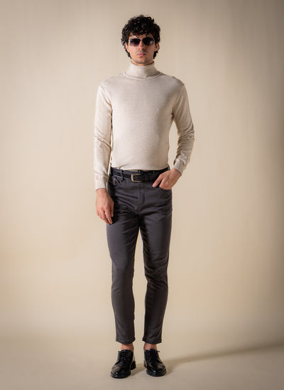 FINE KNIT TURTLE-NECK SWEATER