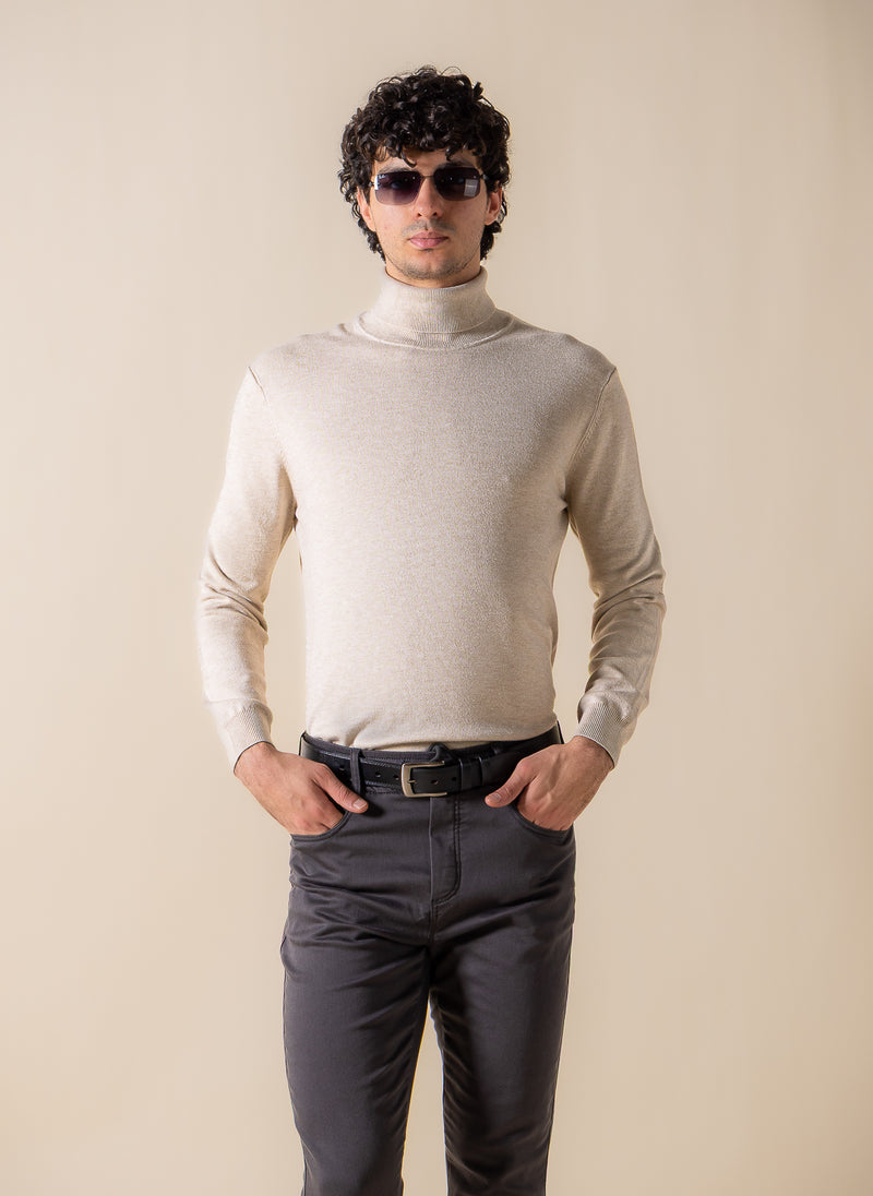 FINE KNIT TURTLE-NECK SWEATER