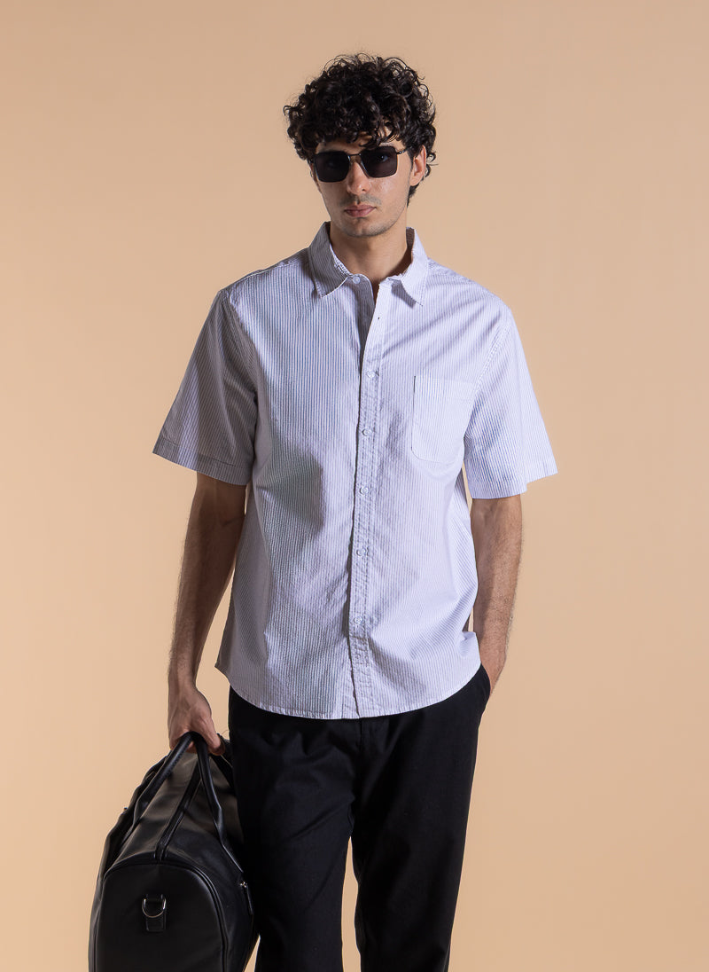 STRIPED SLIM COTTON SHIRT