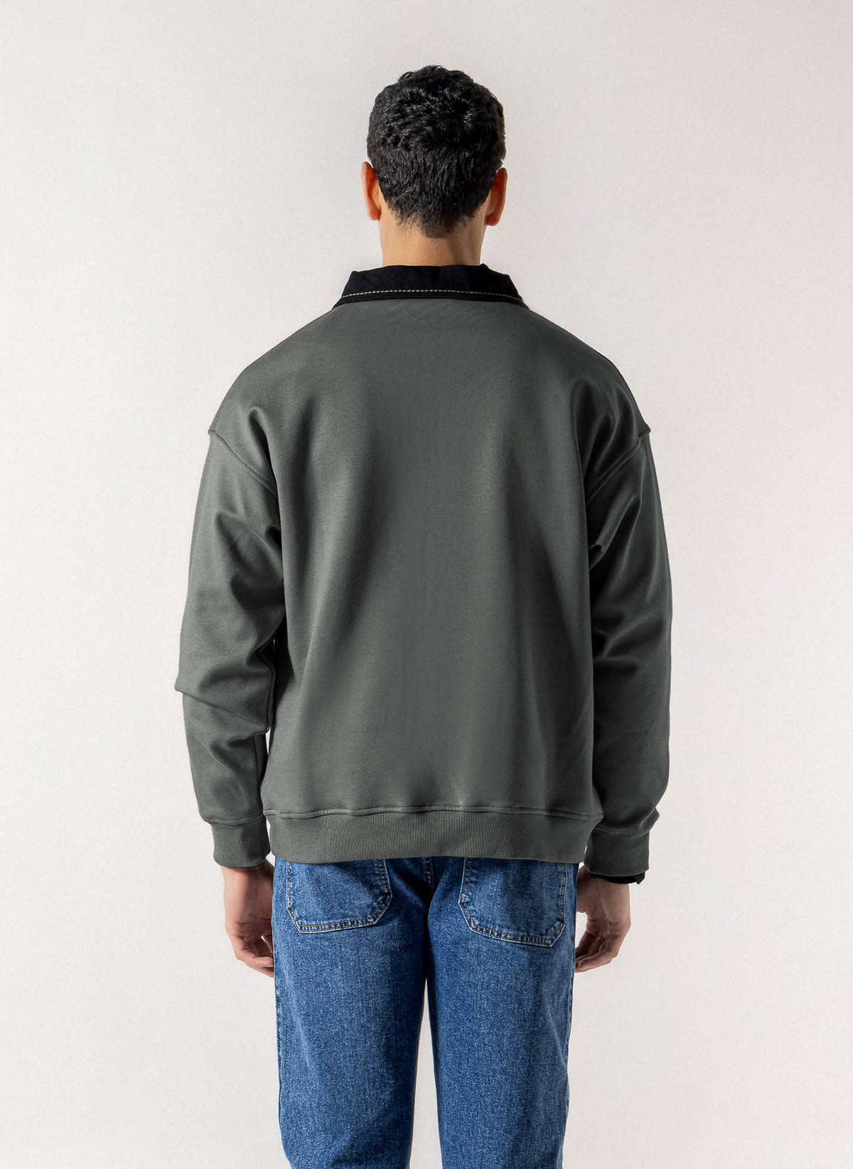 CONTRAST POLO QUARTER-ZIP SWEATSHIRT