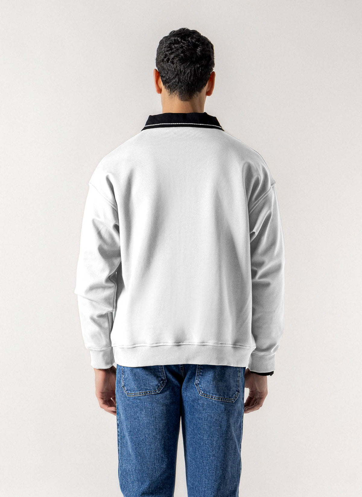 CONTRAST POLO QUARTER-ZIP SWEATSHIRT