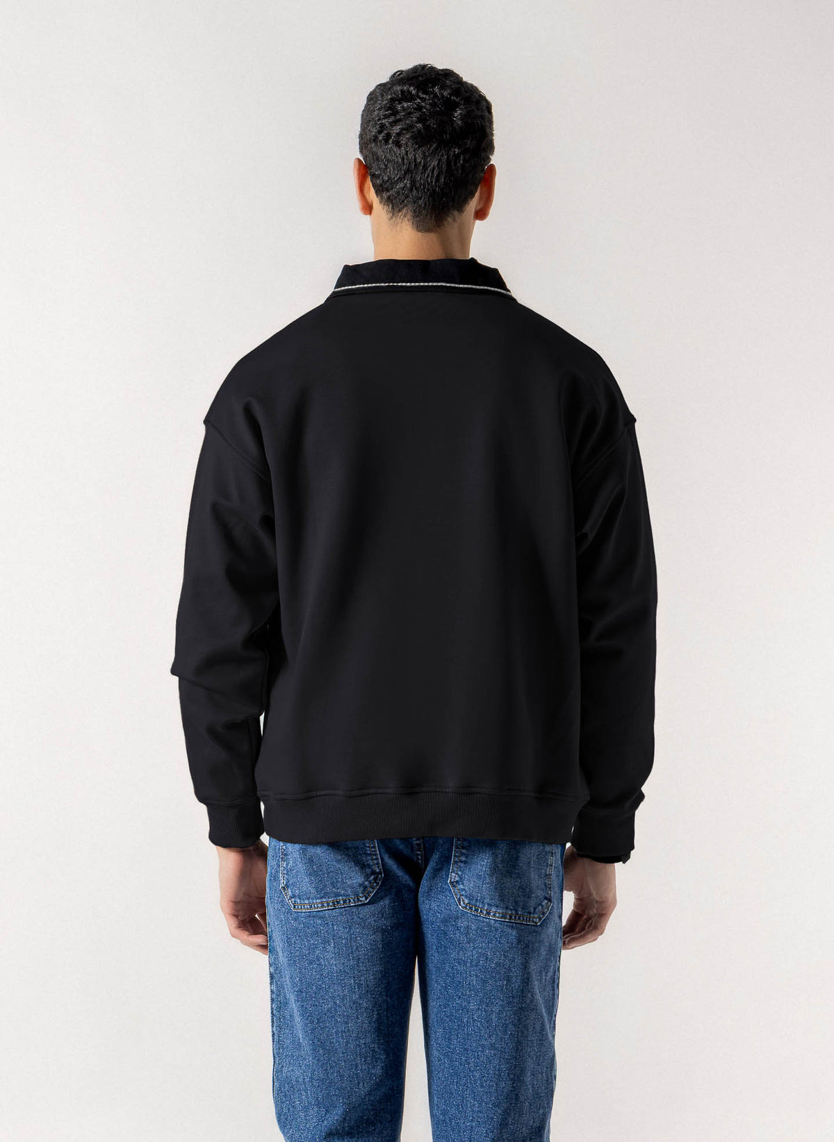 CONTRAST POLO QUARTER-ZIP SWEATSHIRT