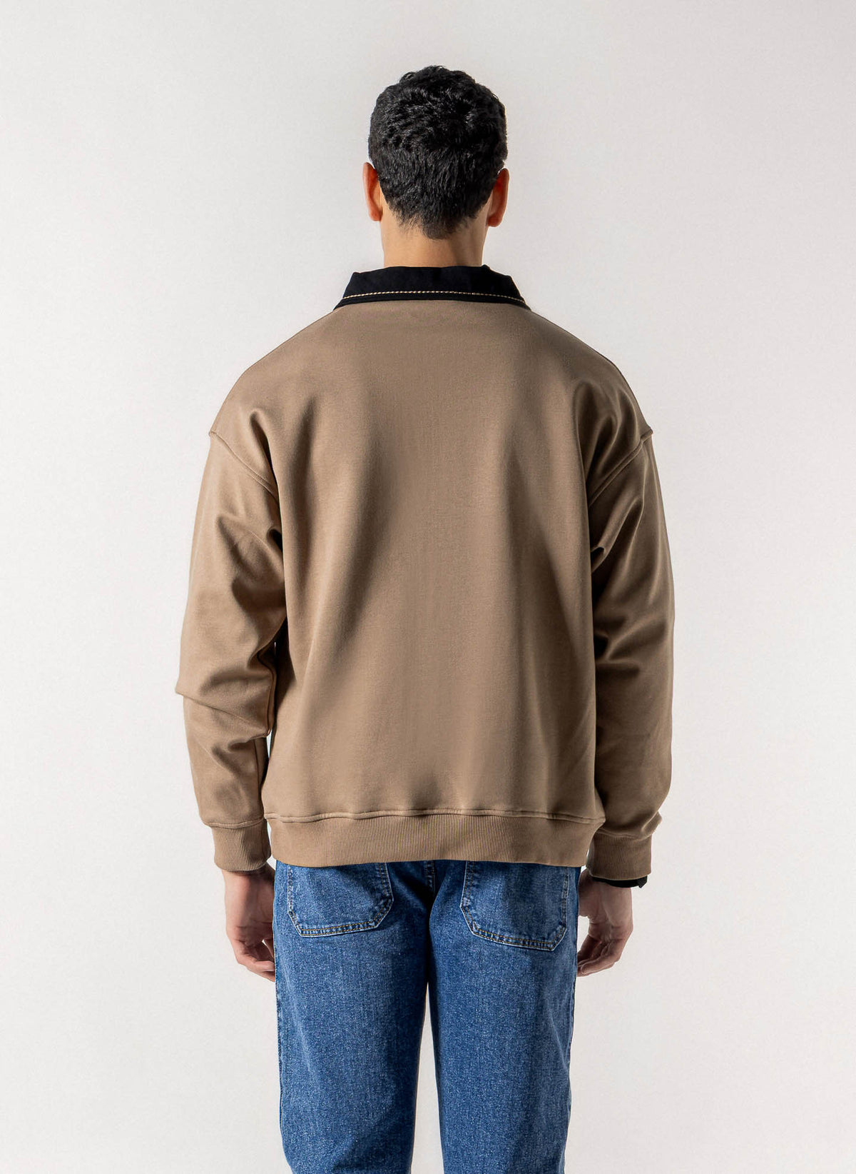 CONTRAST POLO QUARTER-ZIP SWEATSHIRT
