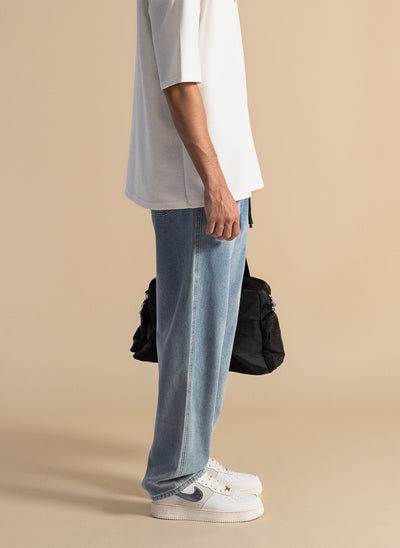SOFT JOGGER WAIST DENIM TROUSERS